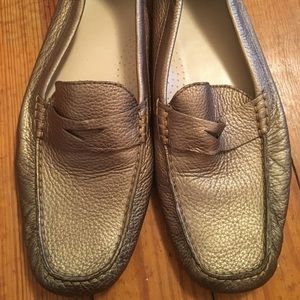 Cole Haan metallic gold loafers